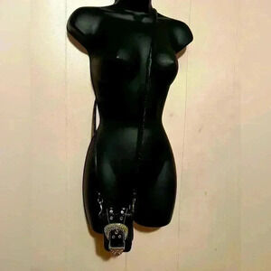 Black Patent Leather Western Rodeo Crossbody Phone Case Purse Bedazzle Bling